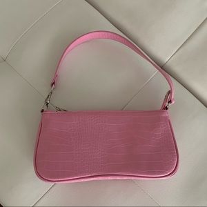 PINK CROC SHOULDER BAG